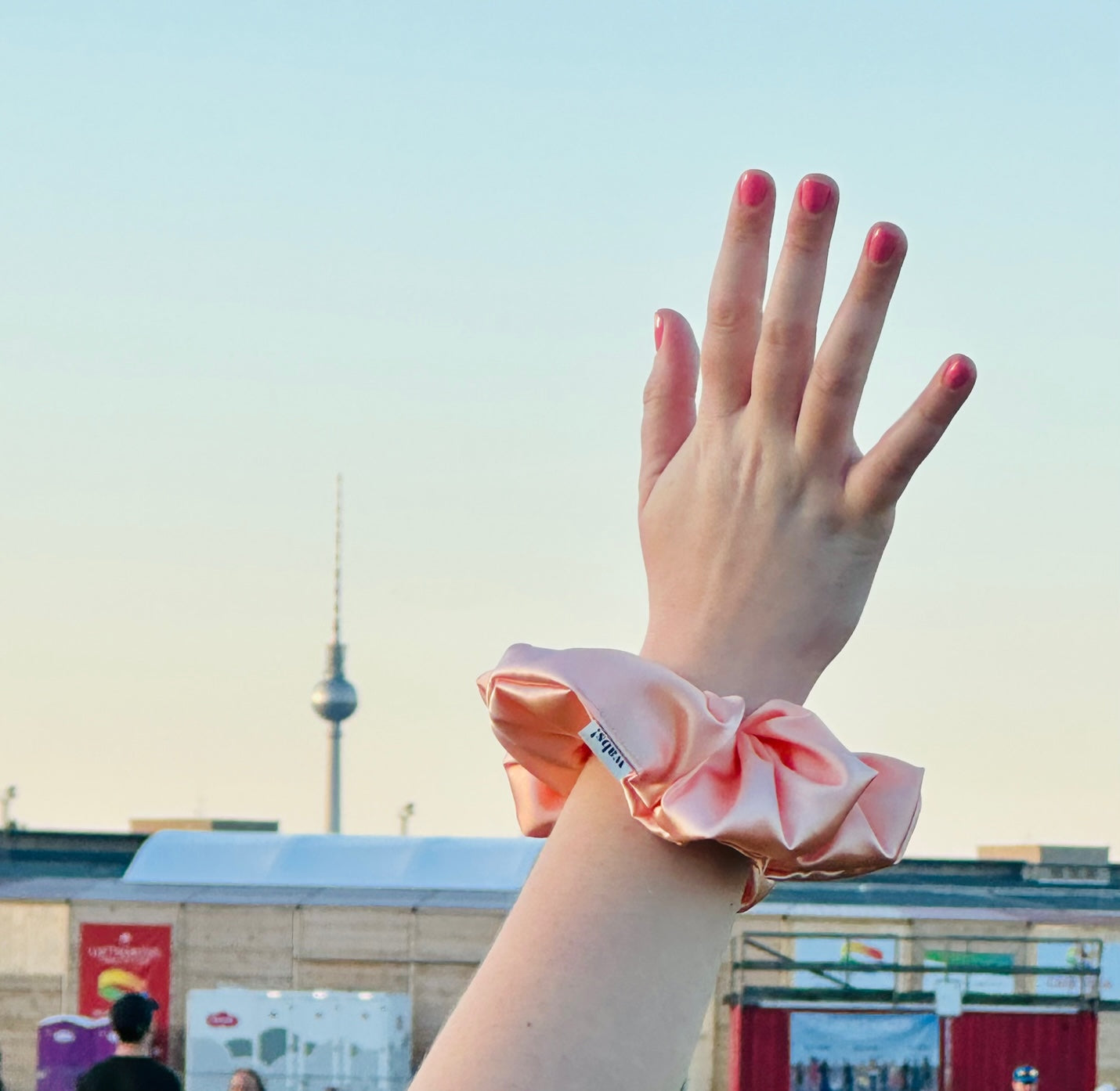 Peach Satin Scrunchie