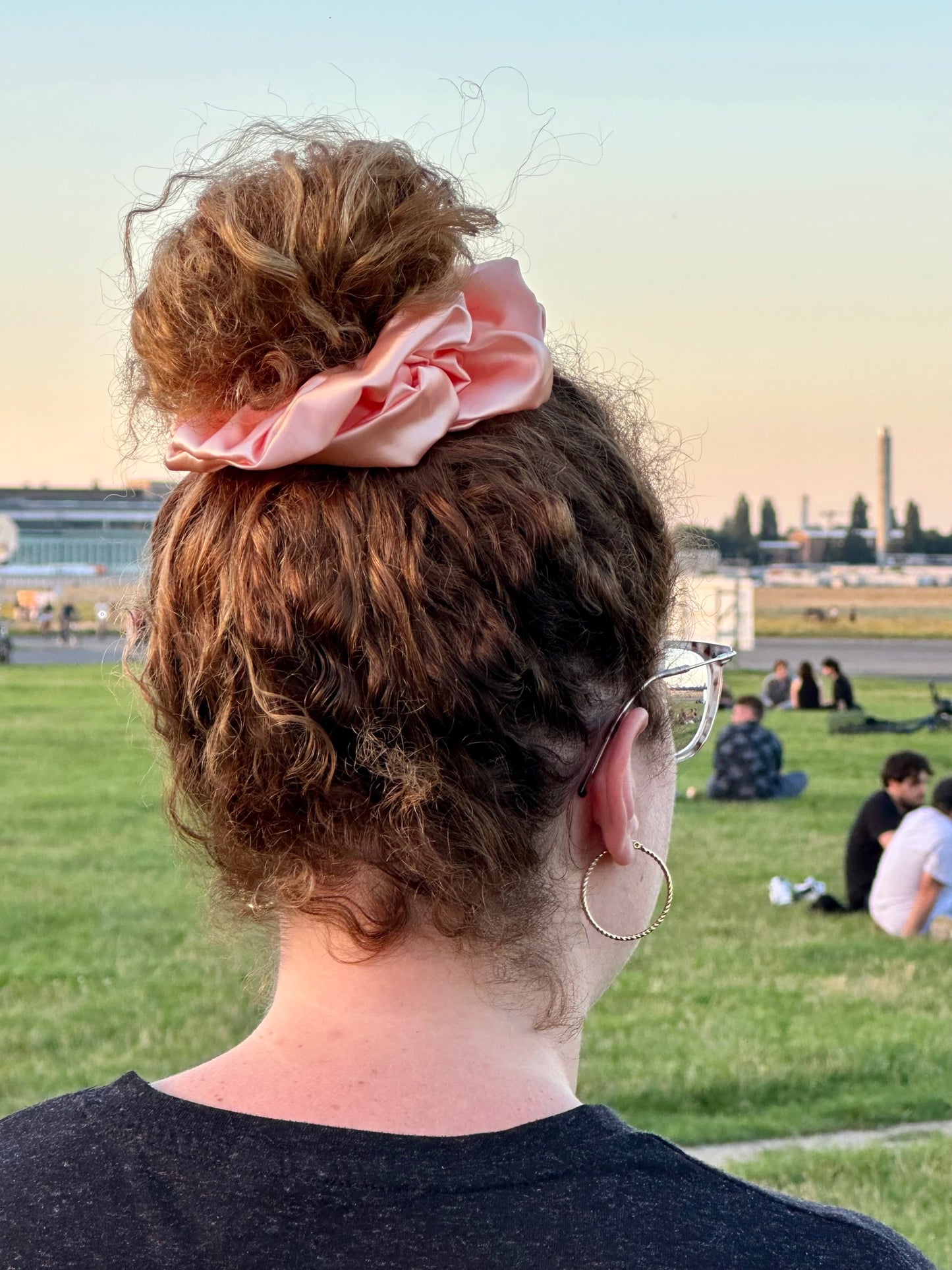 Peach Satin Scrunchie