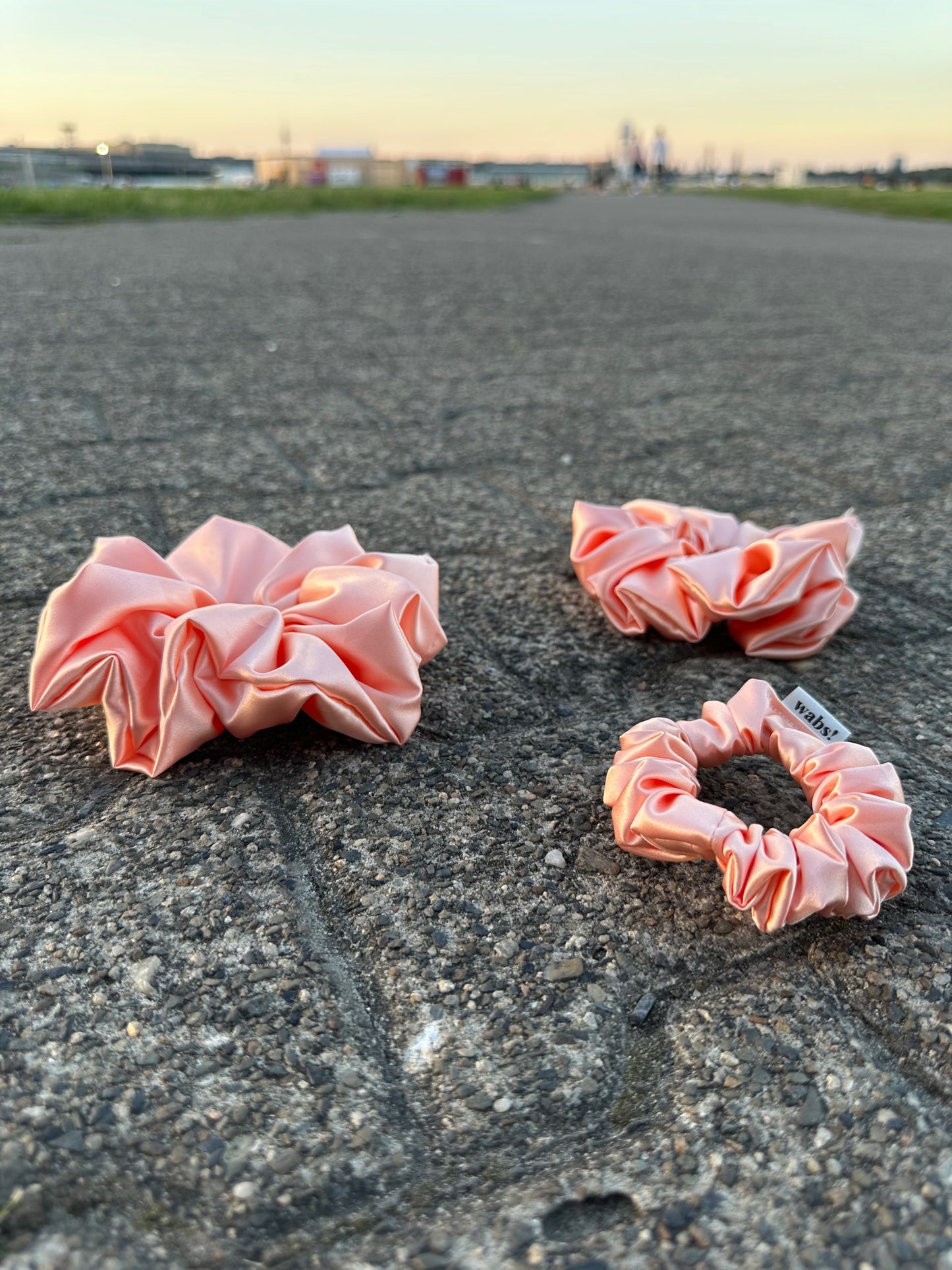 Peach Satin Scrunchie
