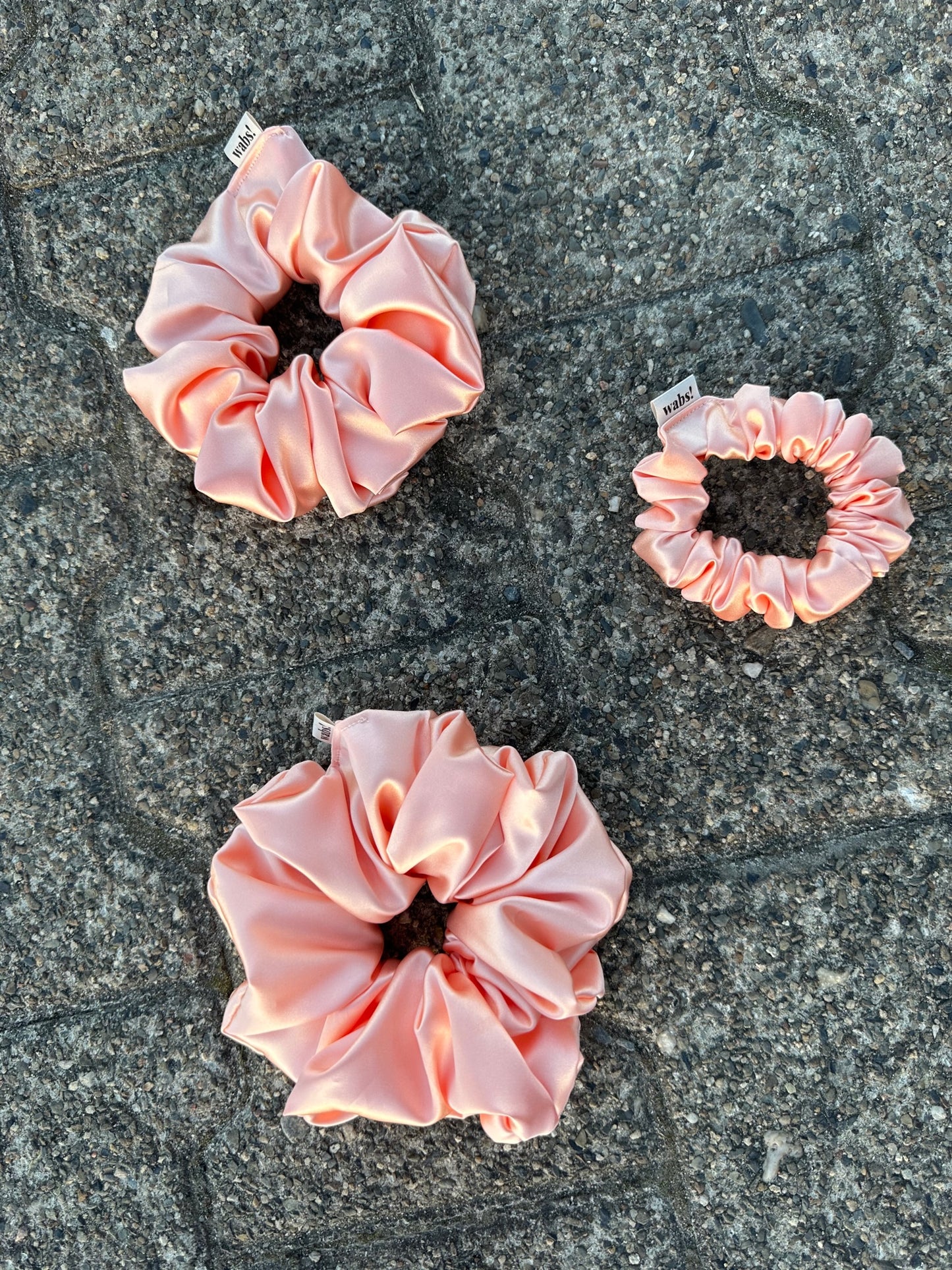 Peach Satin Scrunchie