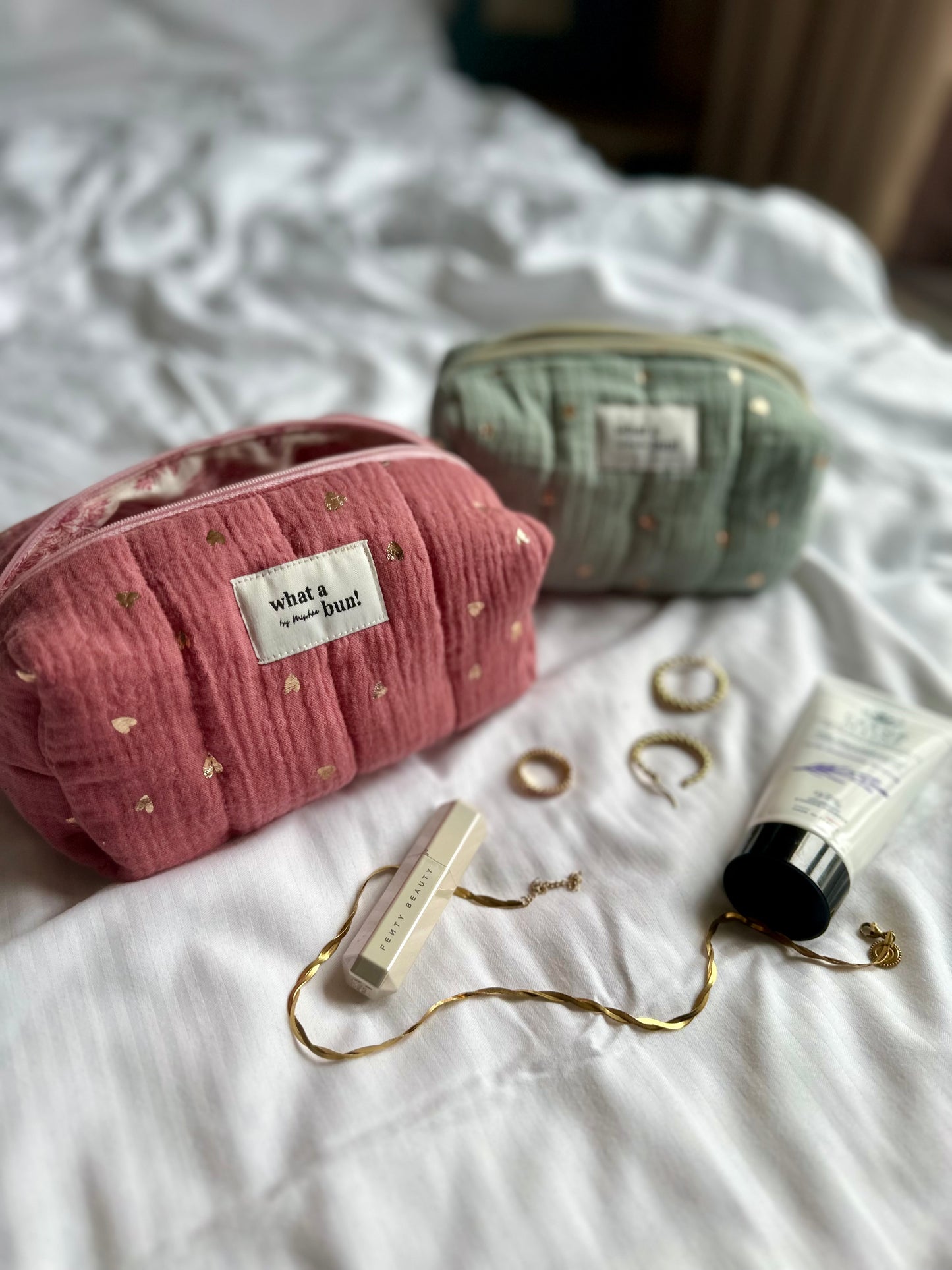 Musseline Gold Hearts Make-up Bag