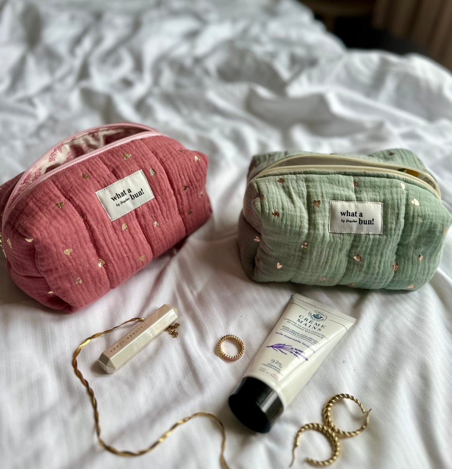 Musseline Gold Hearts Make-up Bag