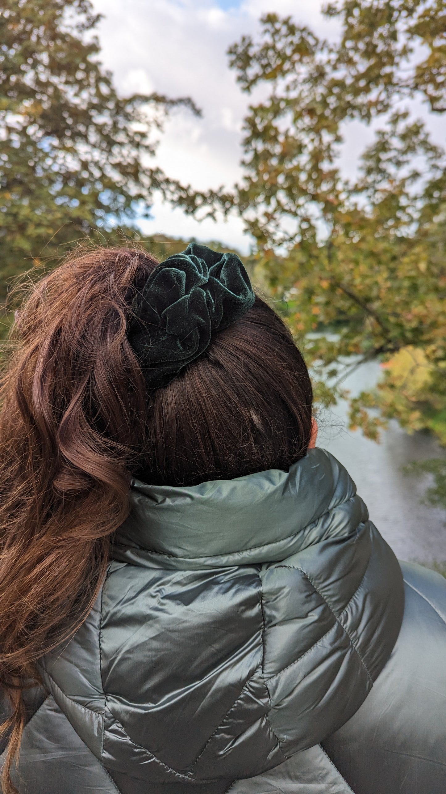 Royal Green Velvet Scrunchie
