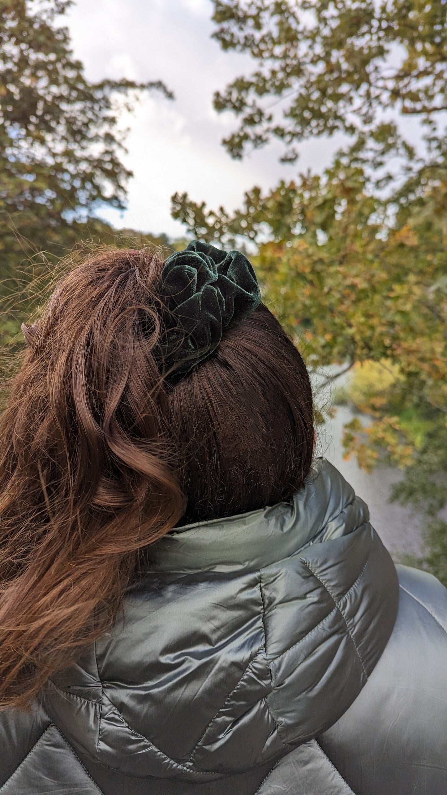 Royal Green Velvet Scrunchie