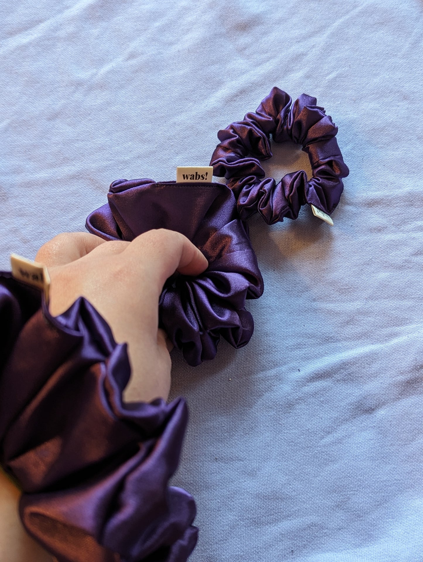 Violet Satin Scrunchie