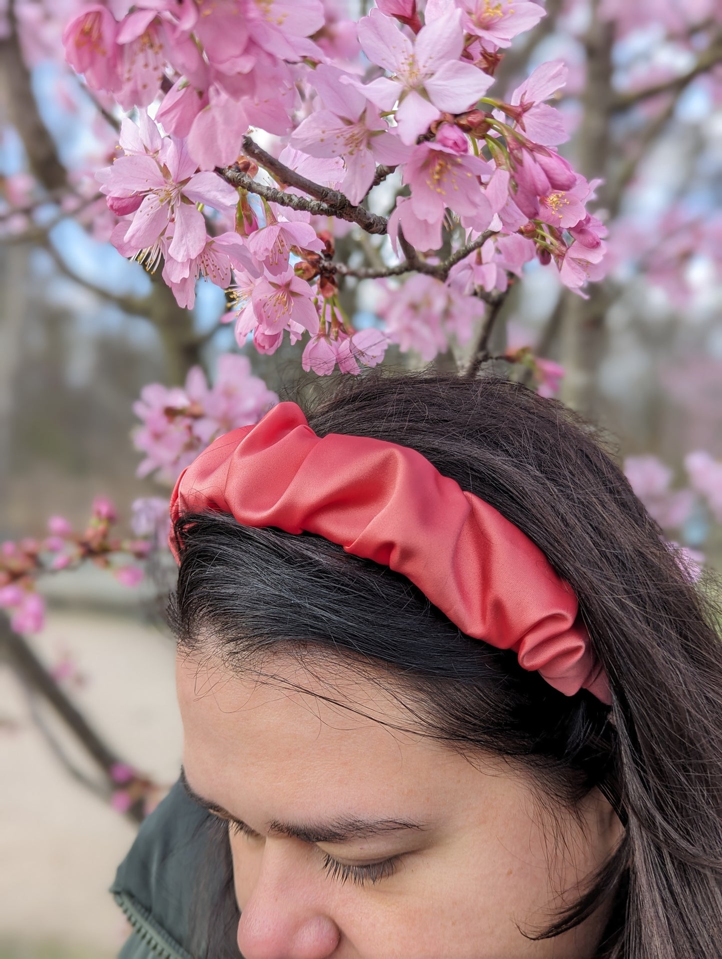 Coral Satin Hairband