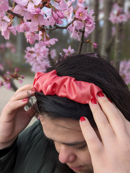 Coral Satin Hairband