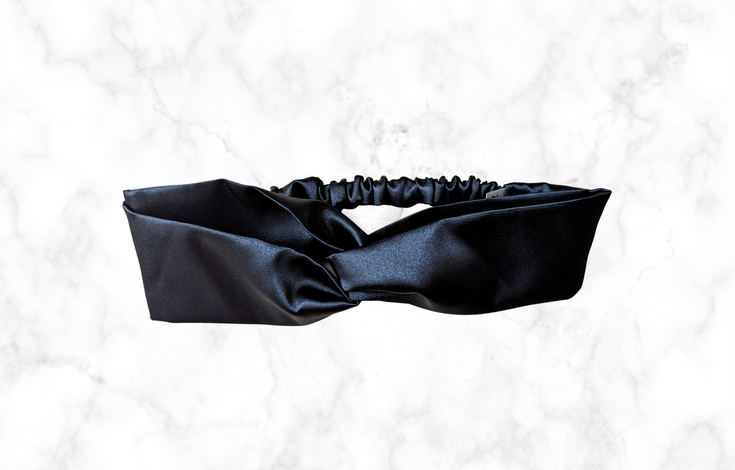 Twisted Satin Headband Black
