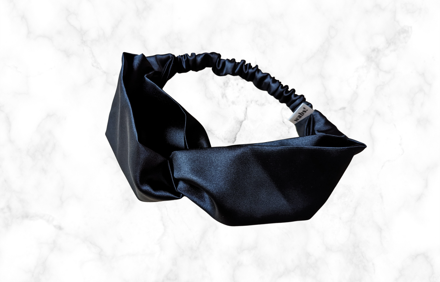 Twisted Satin Headband Black