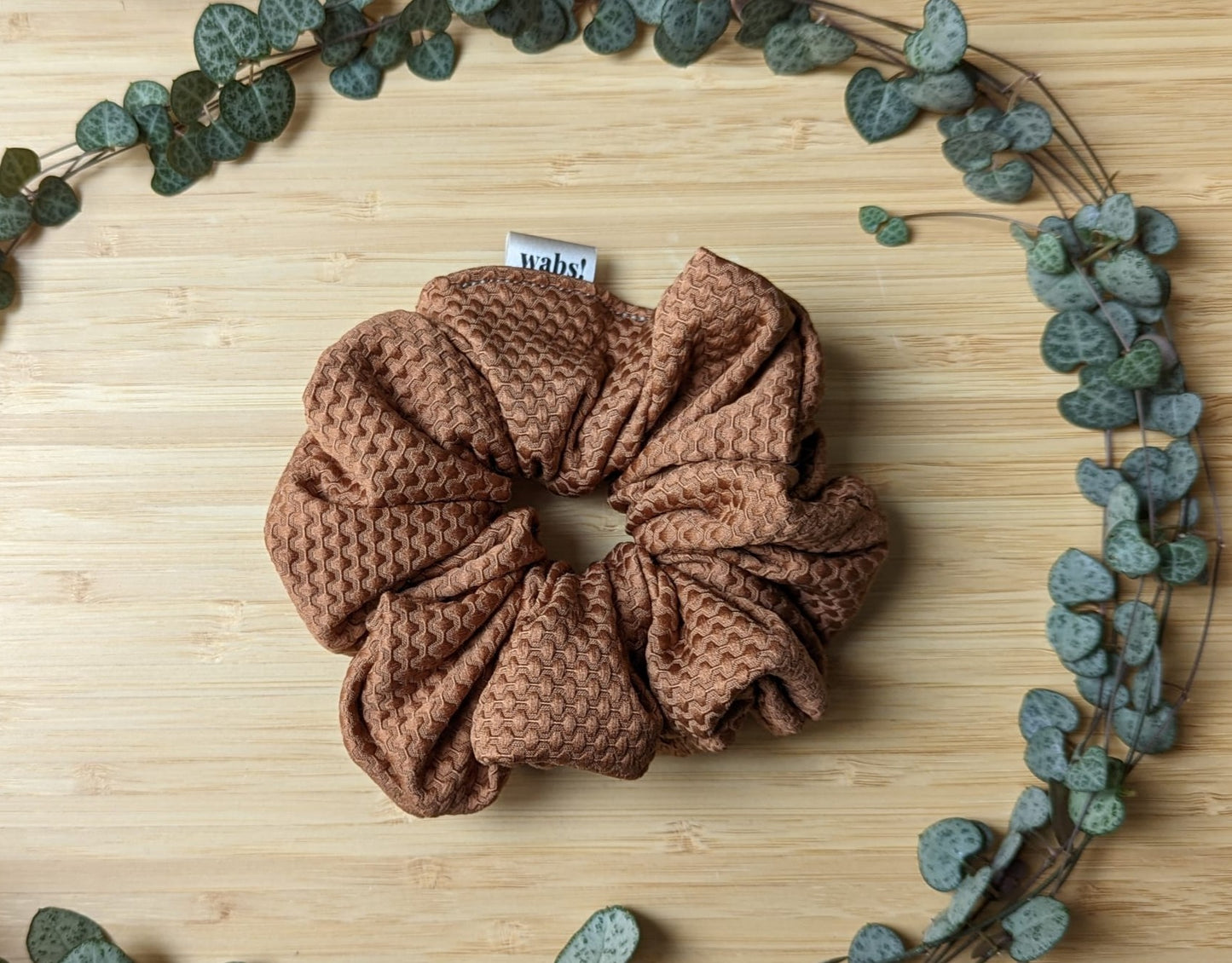 Cognac Waffle Scrunchie
