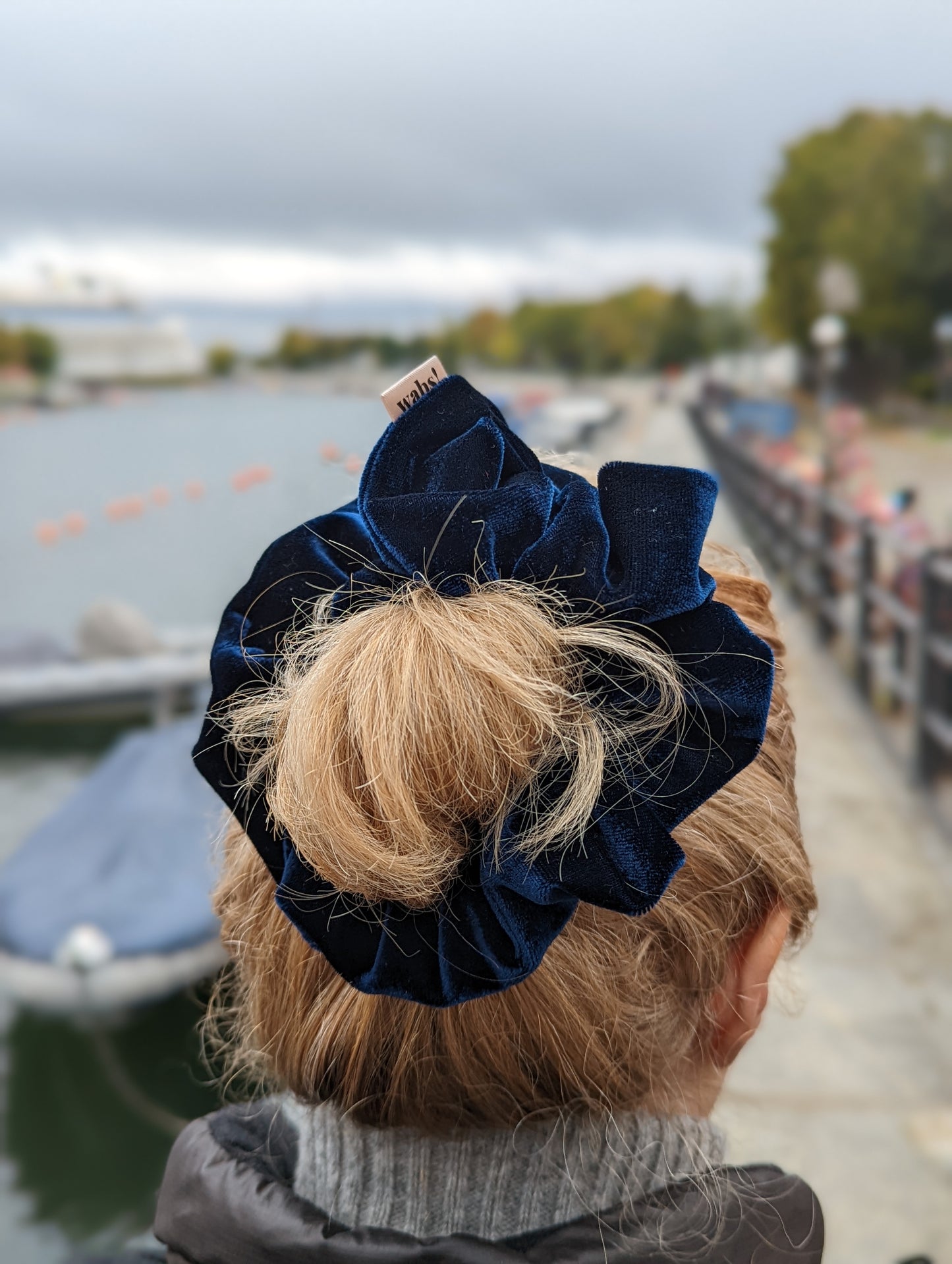 Midnight Blue Velvet Scrunchie