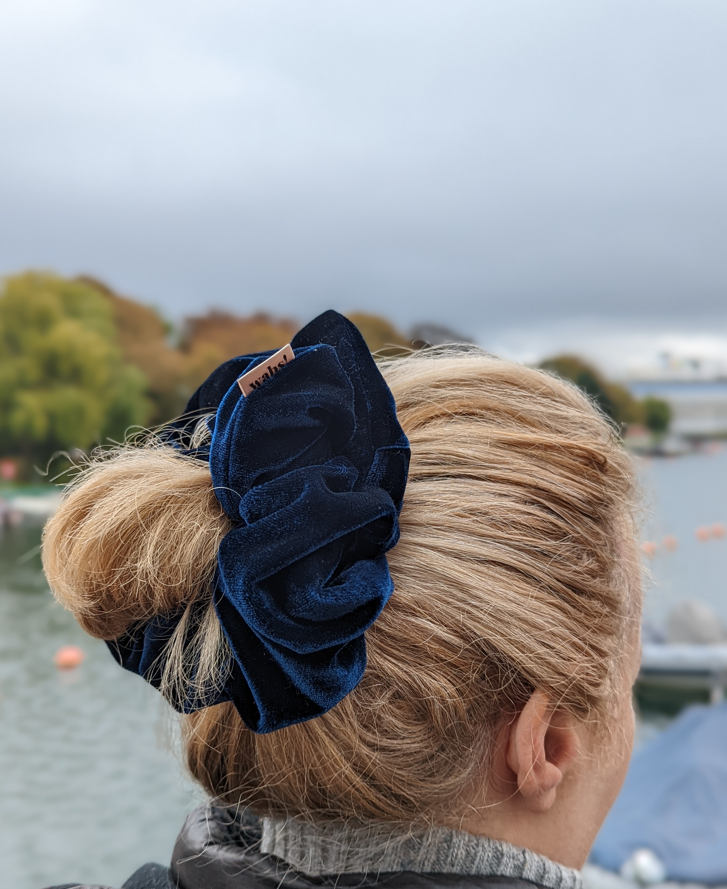 Midnight Blue Velvet Scrunchie