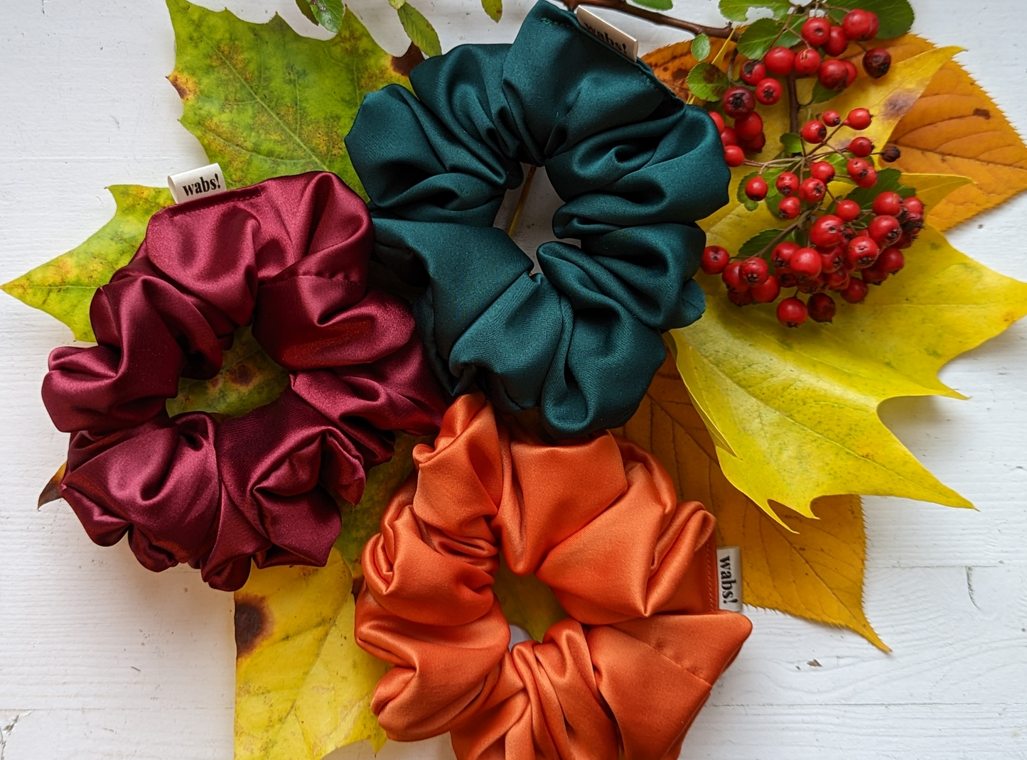 Forest Green Satin Scrunchie