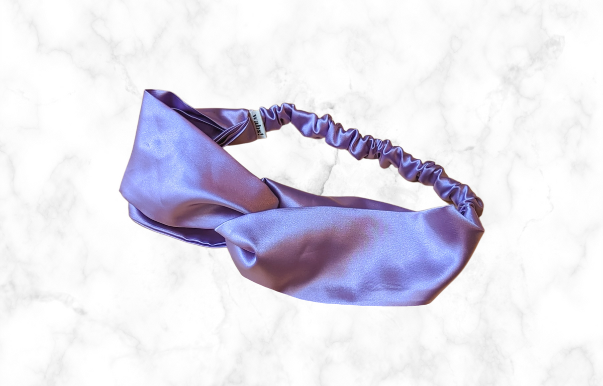 Twisted Satin Headband Lavender